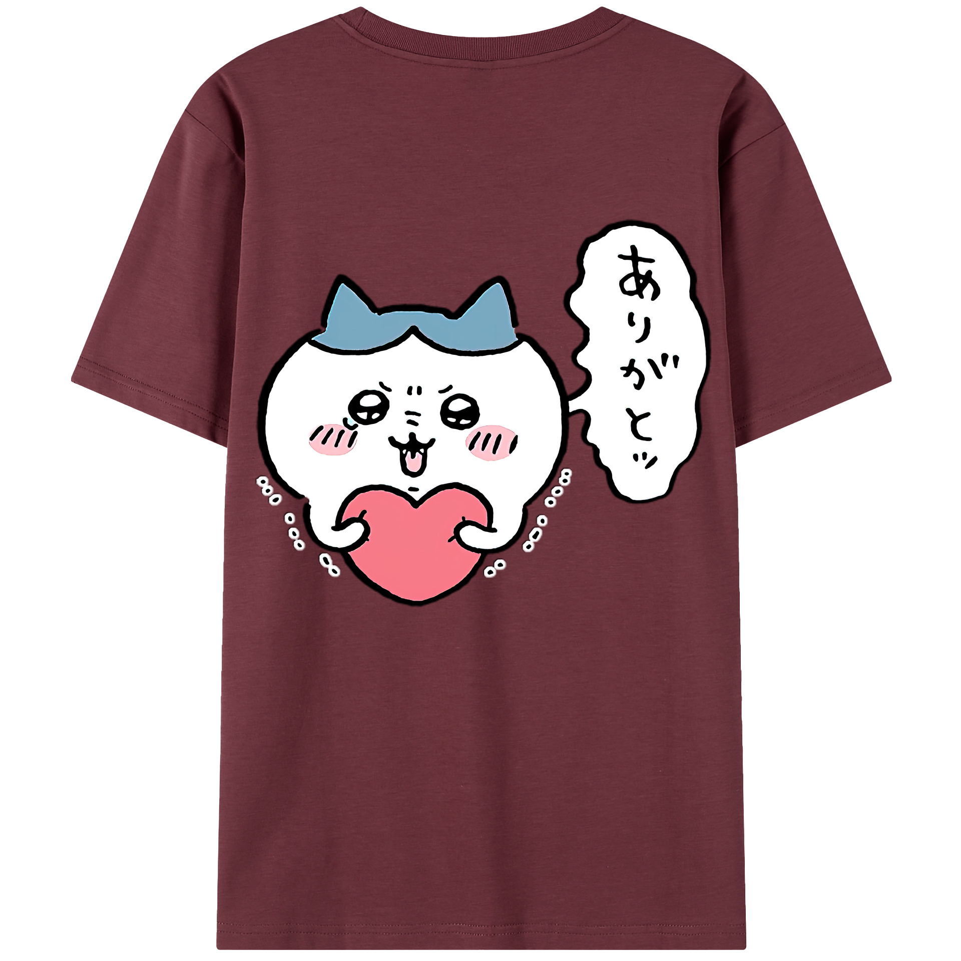 （画像用） ちいかわ ハチワレ Chii-kawa hachiware 綿100％半袖Tシャツ（背面プリント）